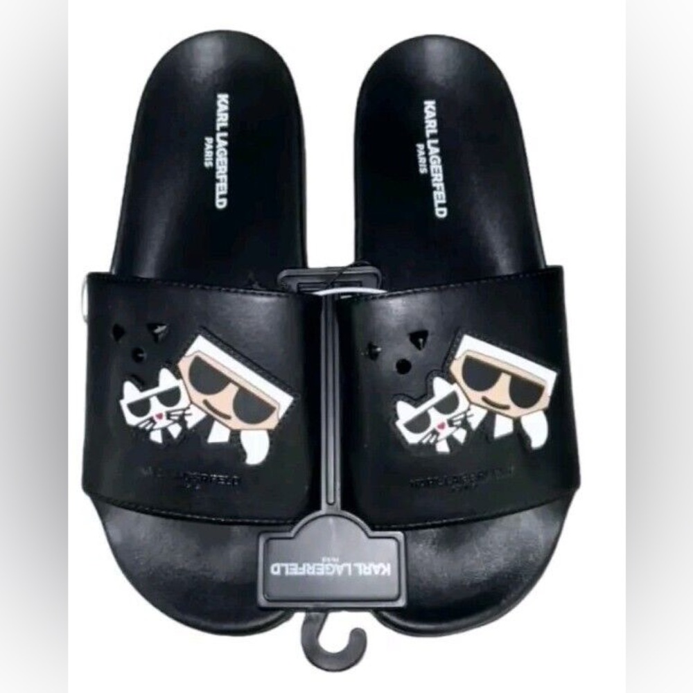 Karl Lagerfeld Women’s Black Logo Slides